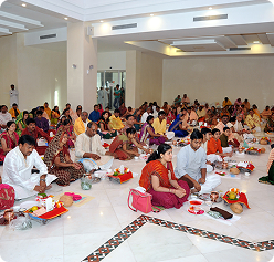 Maha Pooja ceremony with devotees